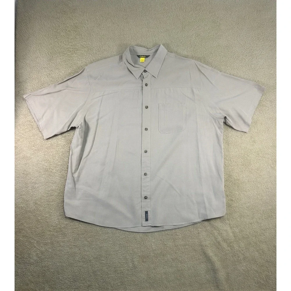 Cabelas Lot of 2 Mens 2XL Reg Plaid Short Sleeve Button‎ Up Shirt Casual Outdoor - Picture 2 of 12